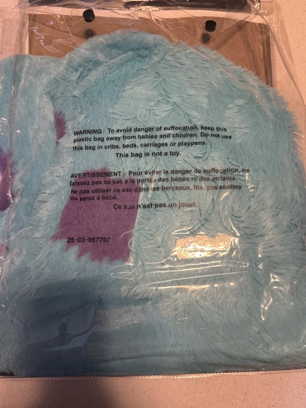 Spirit Sulley Jumpsuit Plush Hooded Costume - Light Blue with Purple Spots